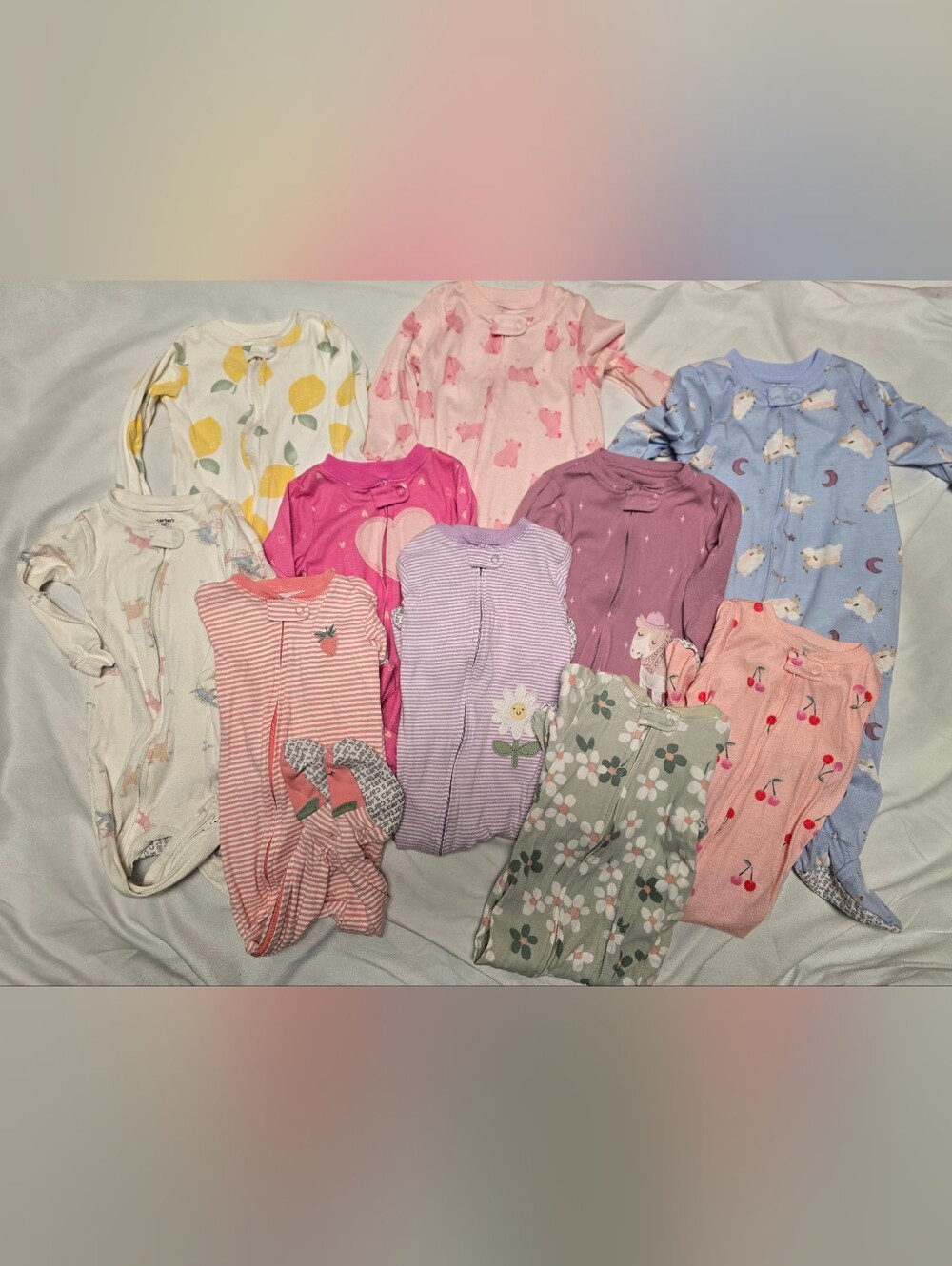 Carter's Baby Girl Footie Pajamas Bundle